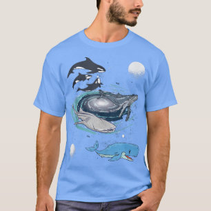 Galay Space Whale Shark Beluga Humpback Ocean Orca T-shirt