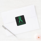 Galblaaskanker Advocate Black Square Sticker (Envelop)