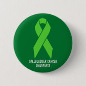 Galblaaskankerwaarschuwing Groen lint Ronde Button 5,7 Cm (Voorkant)