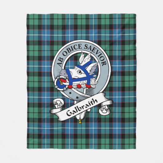 Galbraith Ancient Clan Badge Tartan Pset Fleece Deken (Voorkant)