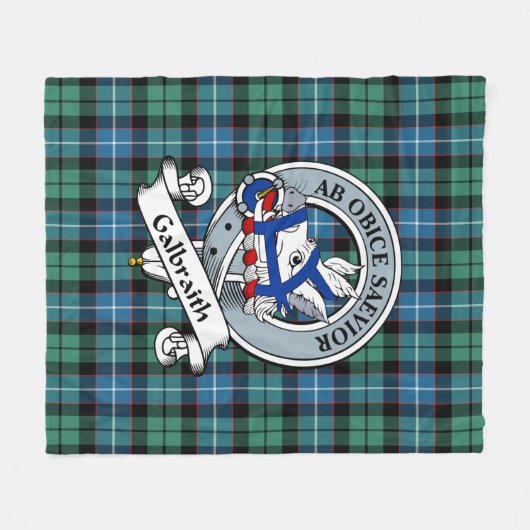 Galbraith Ancient Clan Badge Tartan Pset Fleece Deken (Voorkant (Horizontaal))