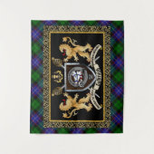Galbraith Clan Badge & Motto w/Lions Wandkleed (Voorkant)