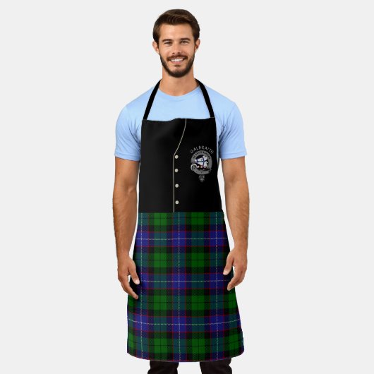 Galbraith Clan Badge & Tartan Kilt Schort (Gedragen)