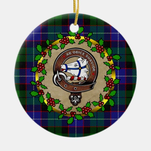 Galbraith Clan Badge & Tartan Persoonlijke mas Keramisch Ornament (Voorkant)