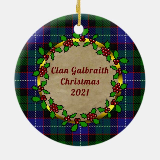 Galbraith Clan Badge & Tartan Persoonlijke mas Keramisch Ornament (Achterkant)