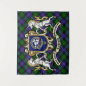 Galbraith Clan Badge & Unicorns met Tartan Wandkleed (Voorkant)