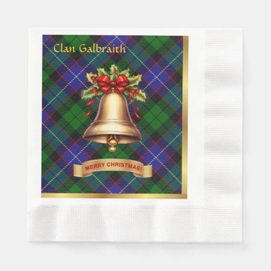 Galbraith gepersonaliseerde Tartan kerst Servet (Voorkant)
