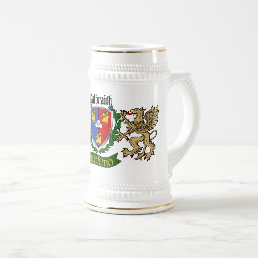 Galbraith Irish Shield Beer Stein Bierpul (Voorkant rechts)