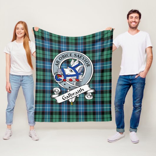 Galbraith Oude Clan Badge Tartan Plaid Fleece Deken (In situ)