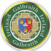 Galbraith Shield & Celtic Cross gepersonaliseerd Sticker (Voorkant)