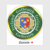 Galbraith Shield & Celtic Cross gepersonaliseerd Sticker (Vel)