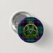 Galbraith Tartan en Celtic Trinity Knot Ronde Button 3,2 Cm (Voorkant /achterkant)