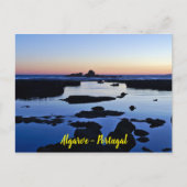 Gale Beach bij de schemering in Albufeira, Algarve Briefkaart (Voorkant)