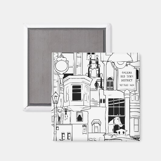 Galena Illinois collage Magneet (Voorkant / Achterkant)