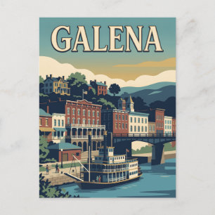 Galena Illinois Historische Rivierstad Vintage Pos Briefkaart