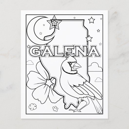 Galena Illinois State Vorm Kleurplaat Flyer (Voorkant)