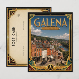 Galena Illinois Vintage Art Deco Gouden Tijdperk Briefkaart