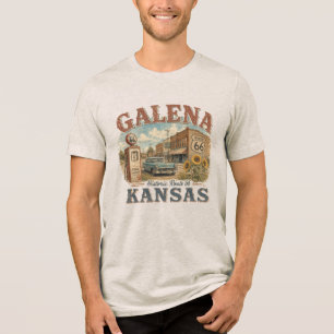 Galena Kansas Historische Route 66 Vintage Zonnebl Tri-Blend Shirt
