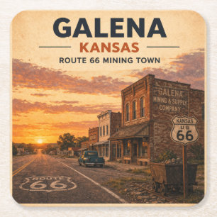 Galena Kansas Route 66 Mijnstad juicht Kartonnen Onderzetters
