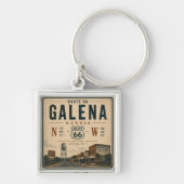 Galena Route 66 Reis Souvenir Sleutelhanger (Voorkant)