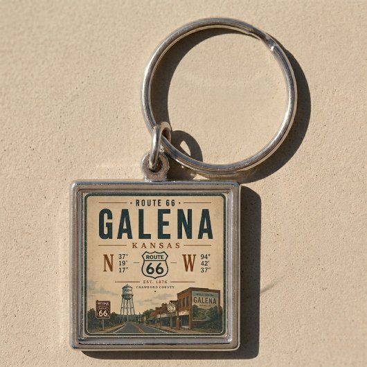 Galena Route 66 Reis Souvenir Sleutelhanger