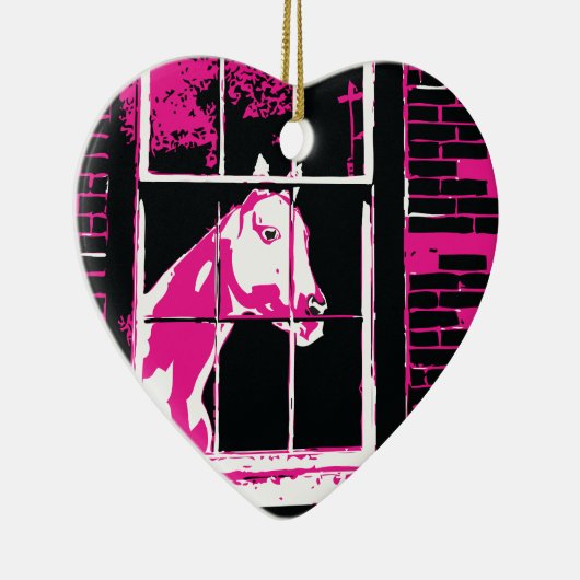 Galena Window Horse Keramisch Ornament (Rechts)