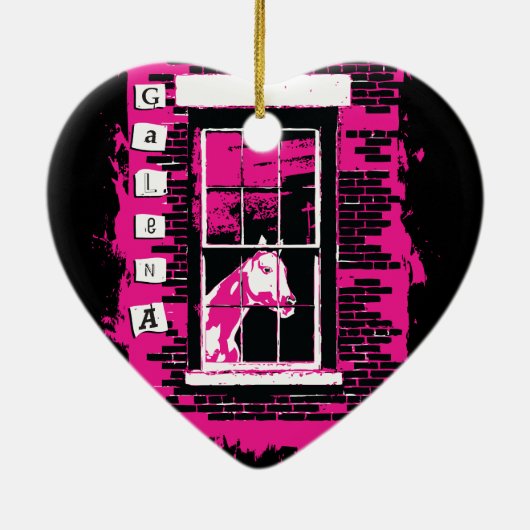 Galena Window Horse Keramisch Ornament (Achterkant)