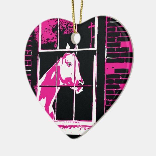 Galena Window Horse Keramisch Ornament (Links)