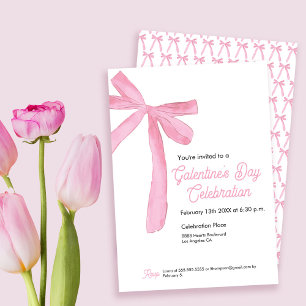 Galentijns dag Roze Lint Boog Girly modern Kaart