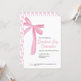 Galentijns dag Roze lintboog thema modern Kaart