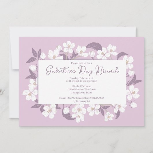 Galentijnsdag Brunch Pink Floral Party (Partij voo Kaart (Voorkant)