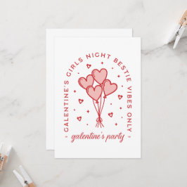 Galentijnsdag feest bestie hartballonnen kaart