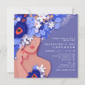 Galentijnsdag Luncheon Modern Girly Floral Kaart (Voorkant)