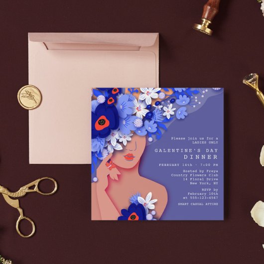 Galentijnsdag met een modern meisje kaart