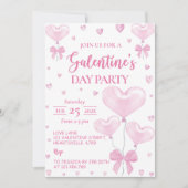 Galentijnsdag Pink Heart Girly Party Kaart (Voorkant)