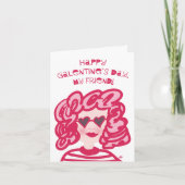 Galentijnsdag Schattigee hartbril Lady Feestdagen Kaart (Voorkant)