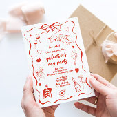 Galentijnsdag Valentijns's Party Invitation Kaart