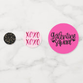 Galentijnsdag XOXO Pink Black Gold Confetti (Voorkanten)