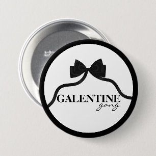 Galentijnse bende Vriend Valentijn Black Bow Ronde Button 7,6 Cm