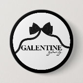 Galentijnse bende Vriend Valentijn Black Bow Ronde Button 7,6 Cm (Voorkant)