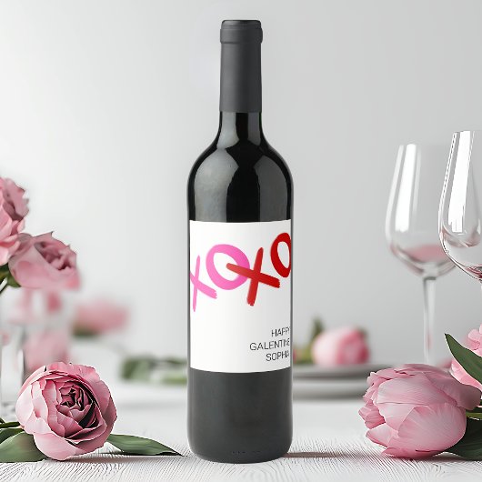 Galentijnse dag XOXO Knuffels en Kusjes Gal Pal Wijn Etiket