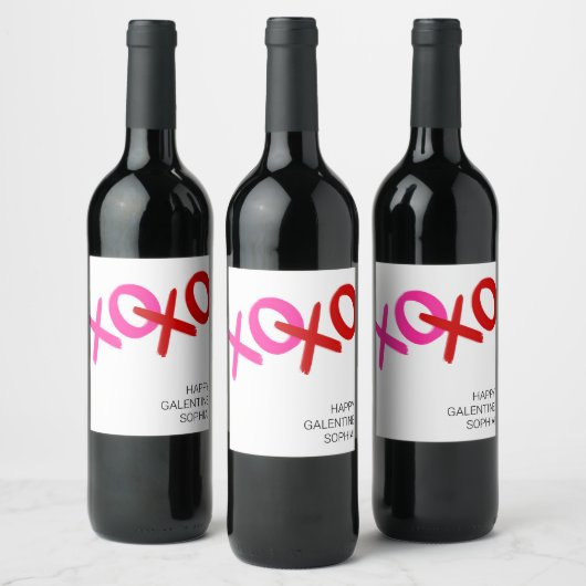 Galentijnse dag XOXO Knuffels en Kusjes Gal Pal Wijn Etiket (Flessen)