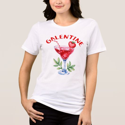 Galentine Babes-Waterverf Tri-Blend Shirt (Voorkant)
