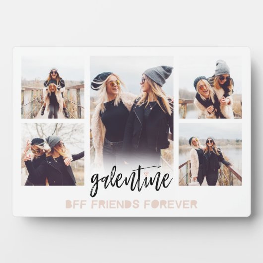 Galentine BFF Friends Forever Foto Collage White Fotoplaat (voorkant)