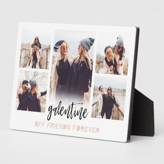 Galentine BFF Friends Forever Foto Collage White Fotoplaat (Zijkant)