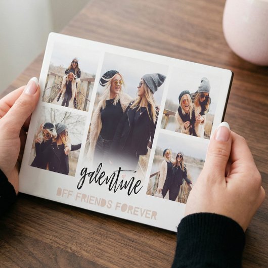 Galentine BFF Friends Forever Foto Collage White Fotoplaat