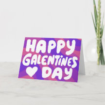 Galentine Bubble Letters Paarse Groovy Retro