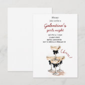 Galentine Champagne Party Invitation RSVP Kaartje (Voorkant / Achterkant)
