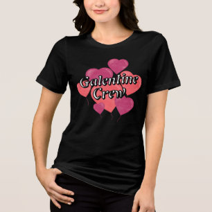 Galentine Crew Hart Ballon Valentijnsdag Tri-Blend Shirt