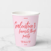 Galentine Favoriete Dingen Valentijnsdag Party Papieren Bekers (Achterkant)